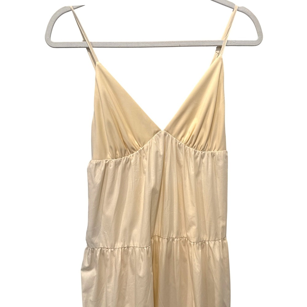 English Factory Womens Babydoll Tiered Maxi Dress Boho Cottage Sz S Cream V-Neck - Picture 5 of 11
